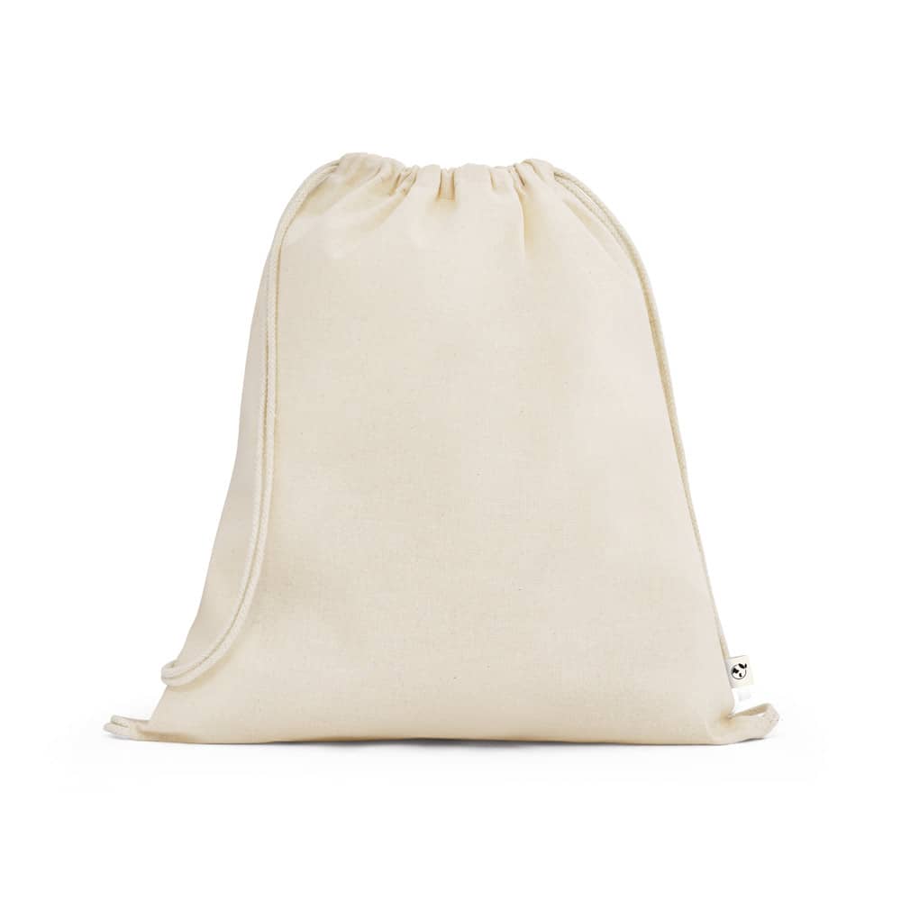 Sacola tipo mochila 100% algodão orgânico (140 g/m²)