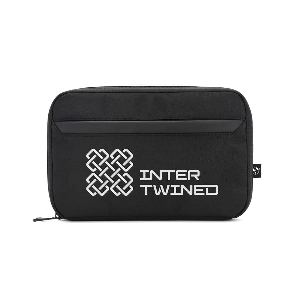 Bolsa organizadora espaçosa para acessórios tecnológicos em poliéster reciclado 600D twill