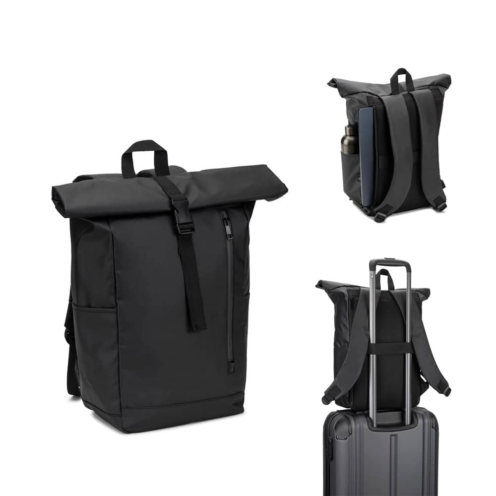 OSASCO BPACK. Mochila "Roll top" (14") em poliéster reciclado 600D de alta densidade com revestimento resistente à água (20 L)