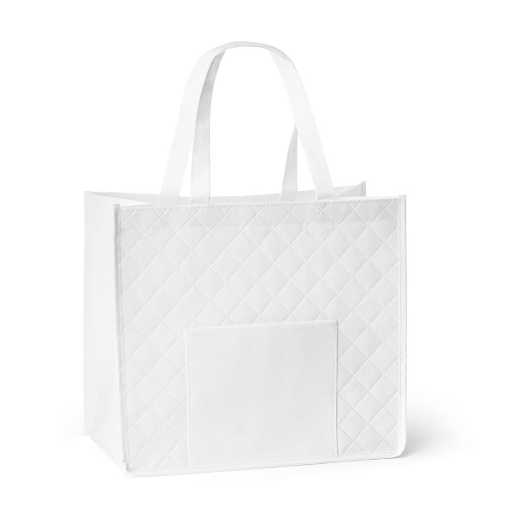 Sacola em non-woven laminado (110 g/m²) com bolso frontal (175 g/m²)