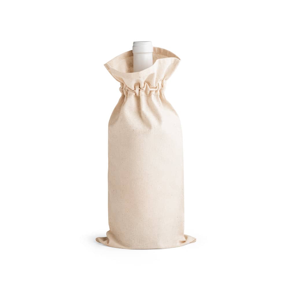 Sacola para garrafa em 100% algodão(180 g/m²)