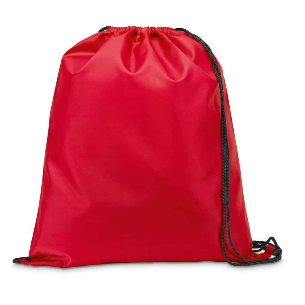 Sacola tipo mochila em 210D com cordões em preto