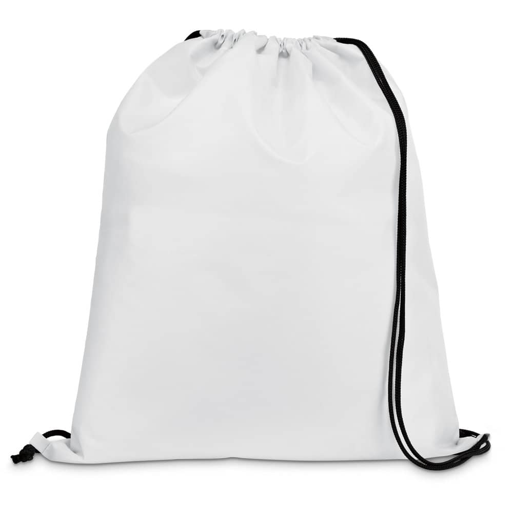 Sacola tipo mochila em 210D com cordões em preto