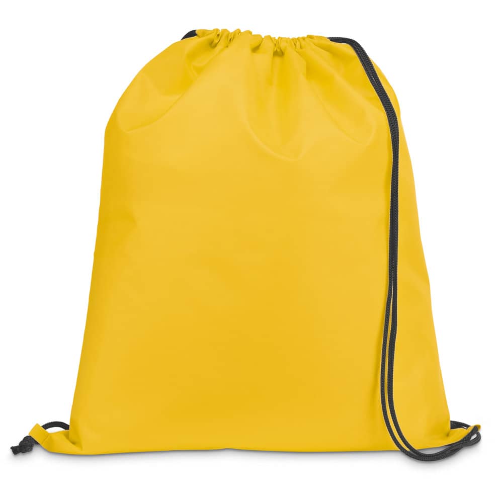 Sacola tipo mochila em 210D com cordões em preto