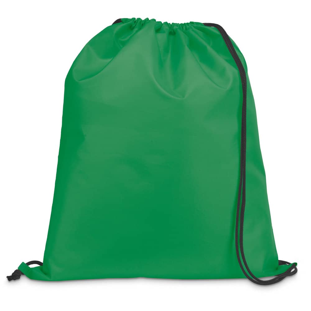 Sacola tipo mochila em 210D com cordões em preto
