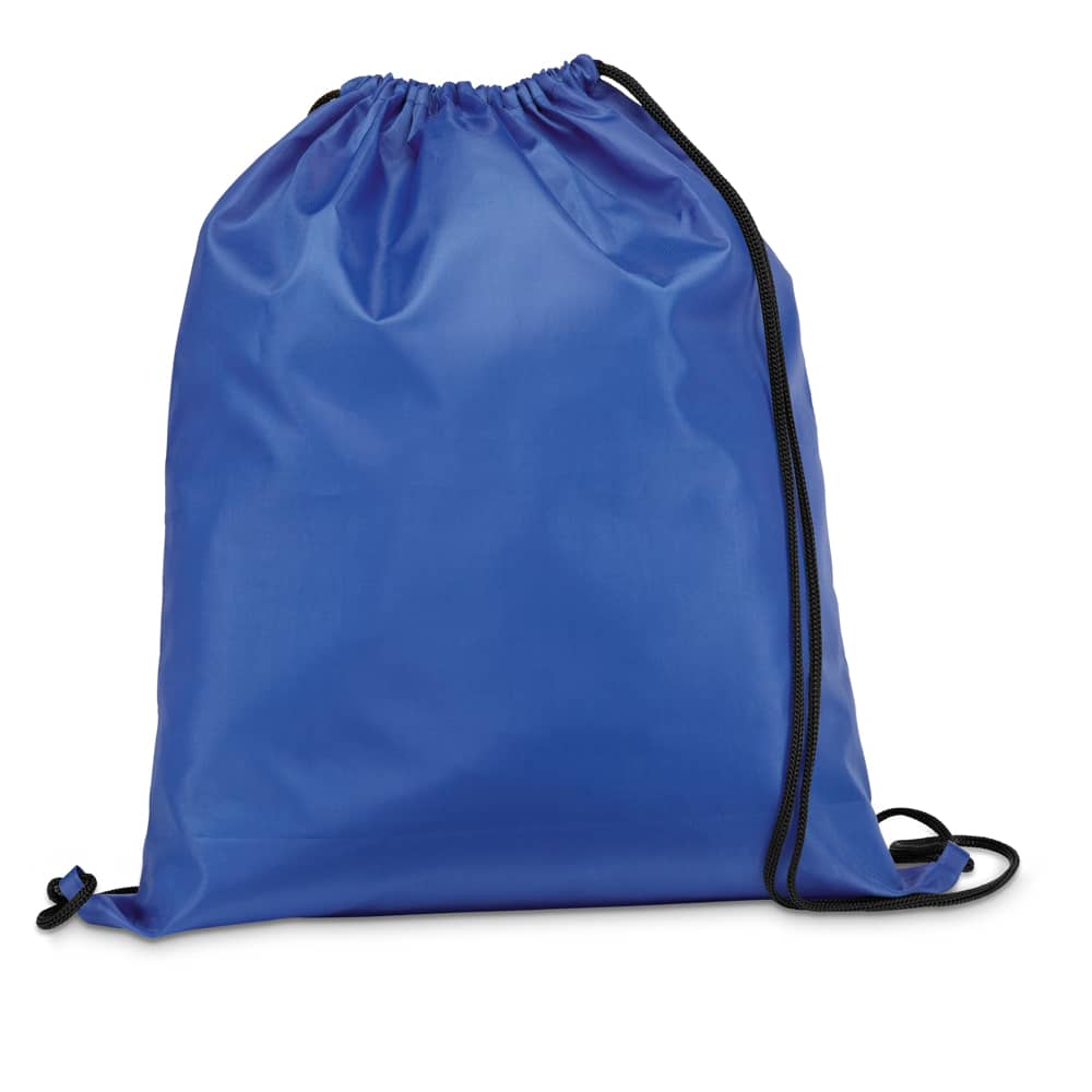 Sacola tipo mochila em 210D com cordões em preto