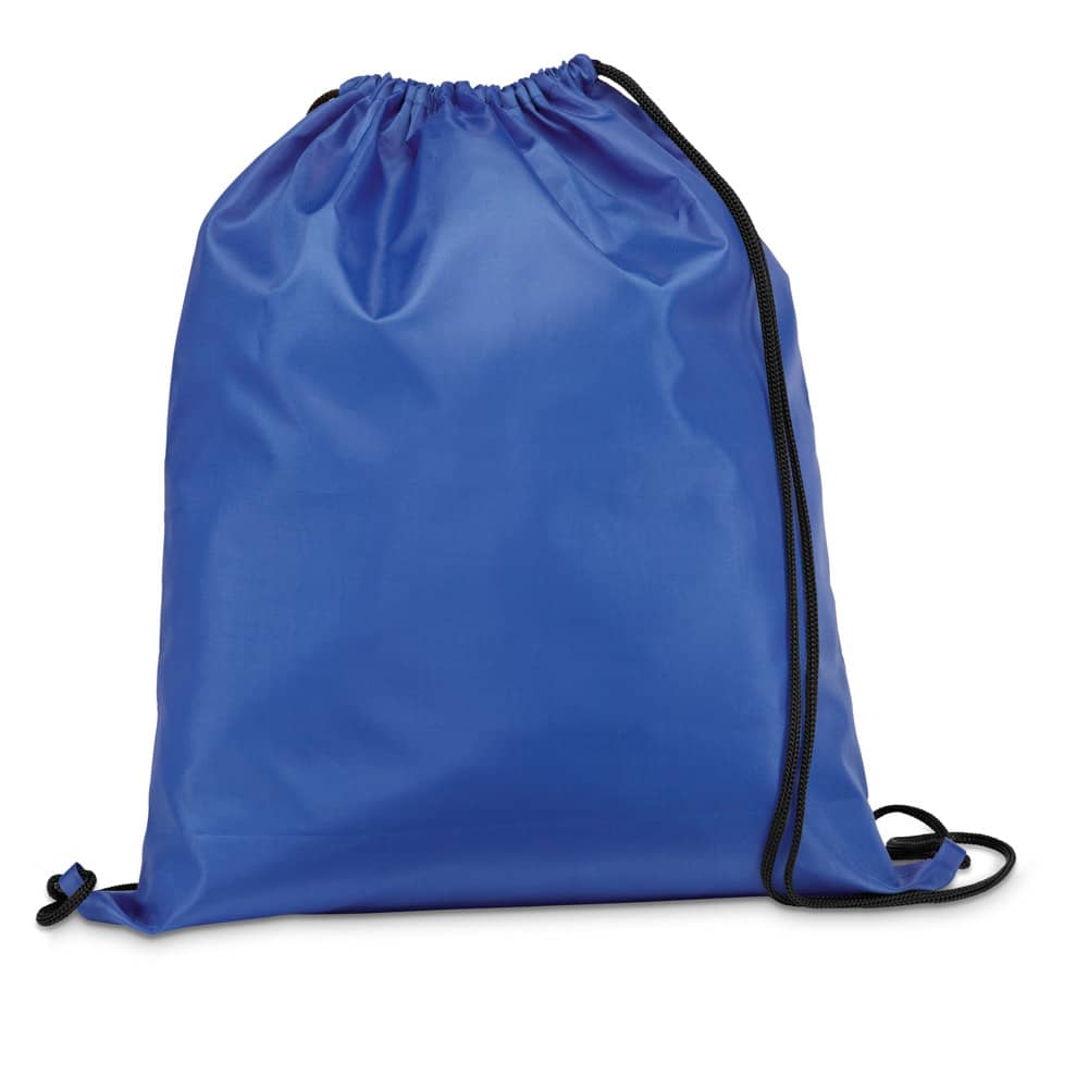 Sacola tipo mochila em 210D com cordões em preto