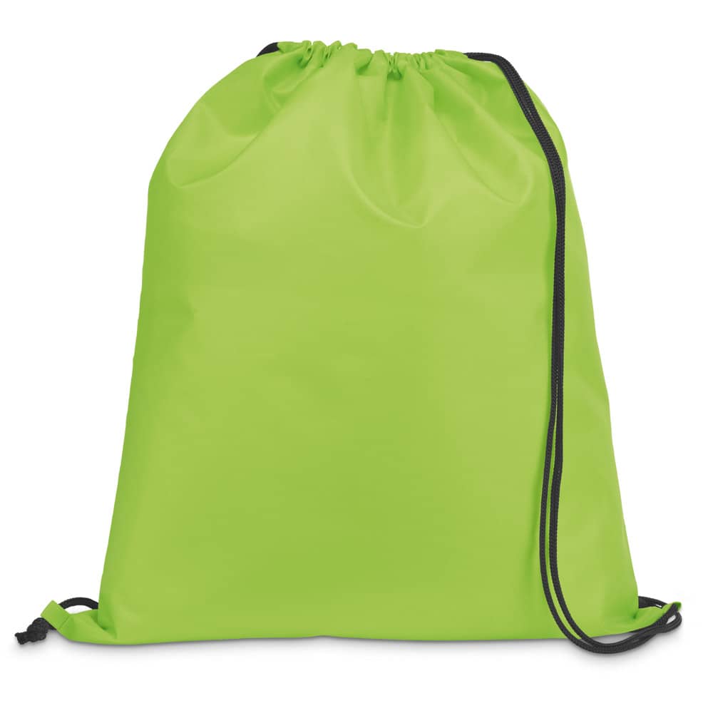 Sacola tipo mochila em 210D com cordões em preto
