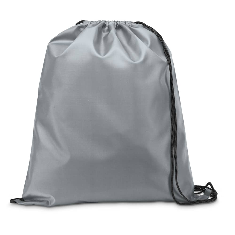 Sacola tipo mochila em 210D com cordões em preto