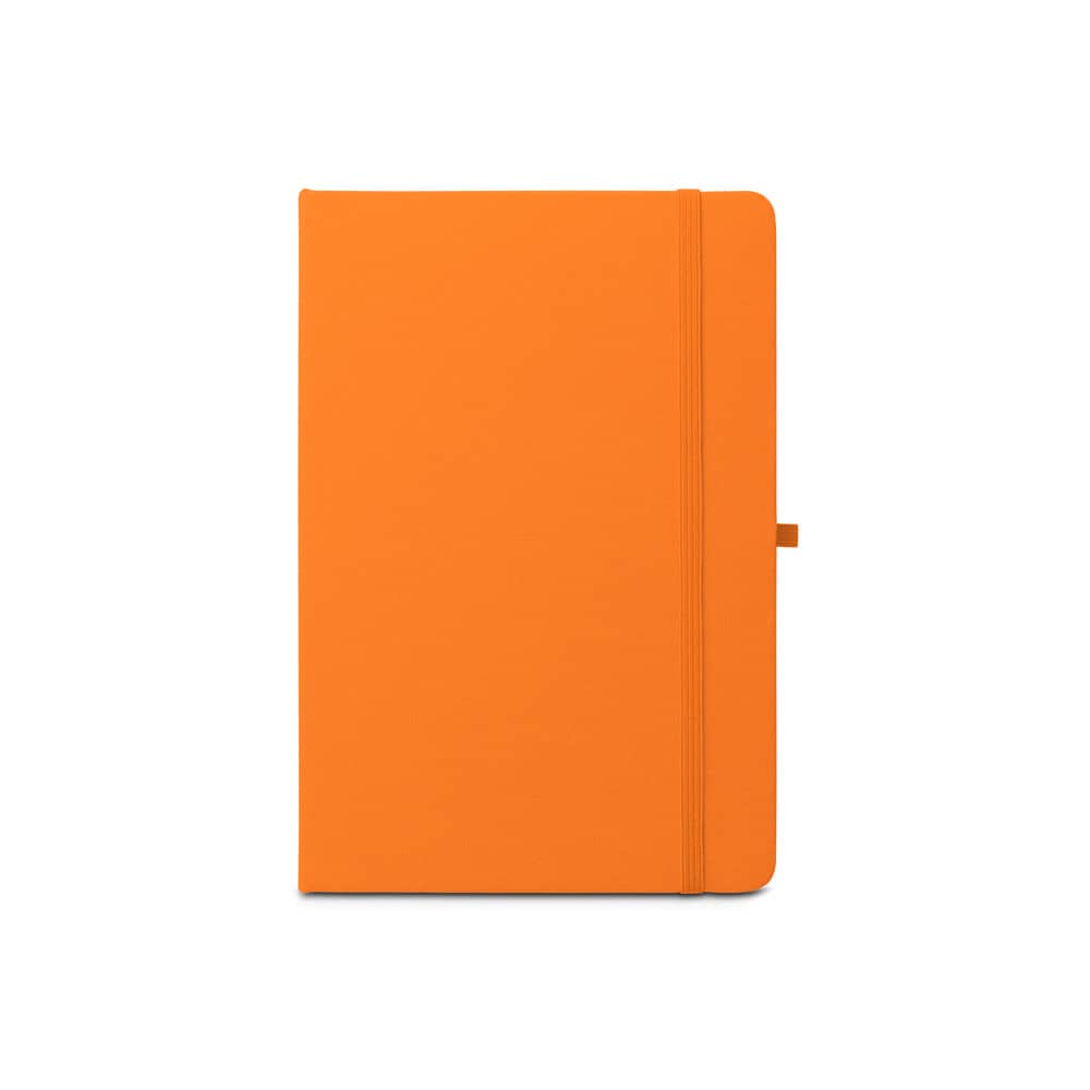 Caderno A5 de capa dura em PET 100% reciclado, com páginas pautadas recicladas