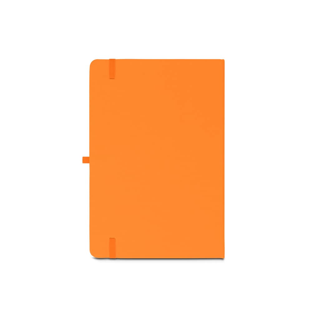 Caderno A5 de capa dura em PET 100% reciclado, com páginas pautadas recicladas