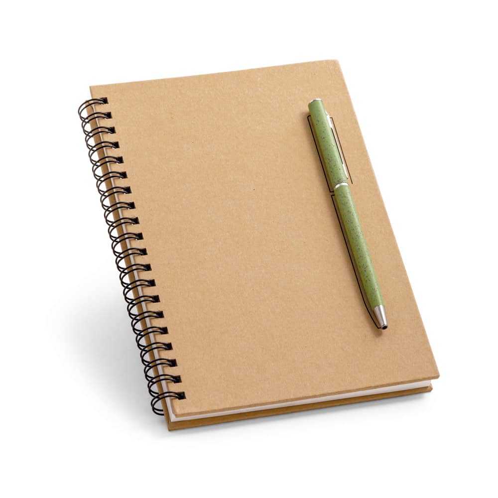 Caderno B6 de capa dura em papel kraft (120 g/m²), com páginas lisas