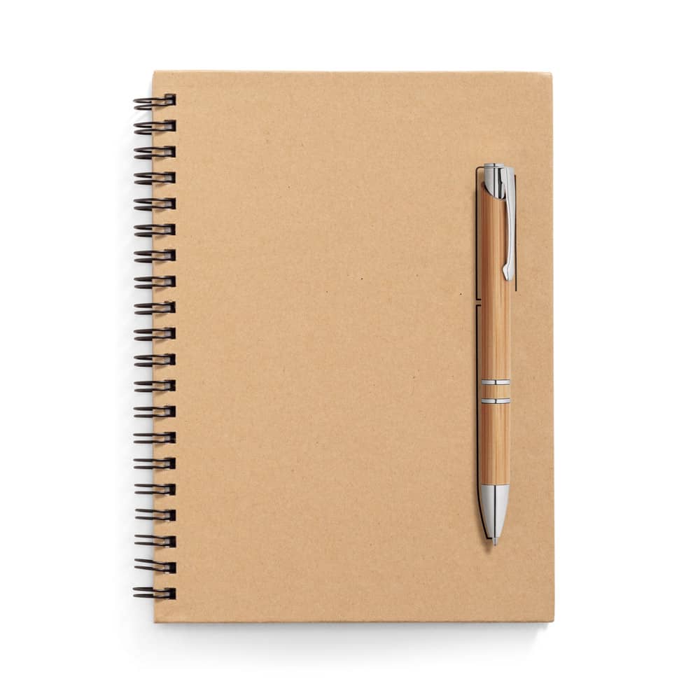 Caderno B6 de capa dura em papel kraft (120 g/m²), com páginas lisas