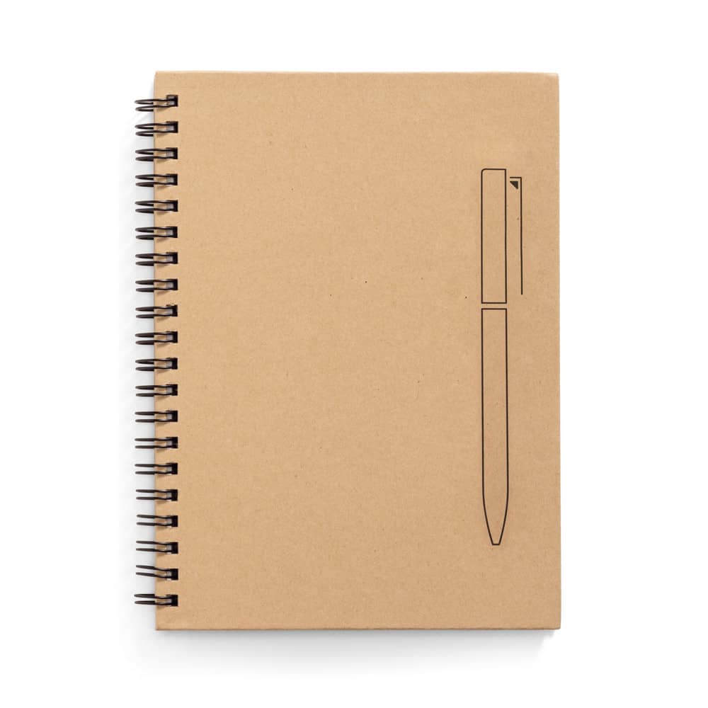 Caderno B6 de capa dura em papel kraft (120 g/m²), com páginas lisas