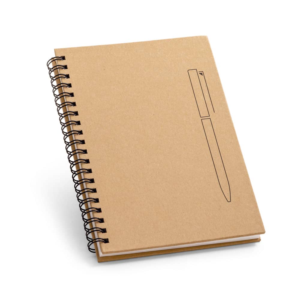 Caderno B6 de capa dura em papel kraft (120 g/m²), com páginas lisas