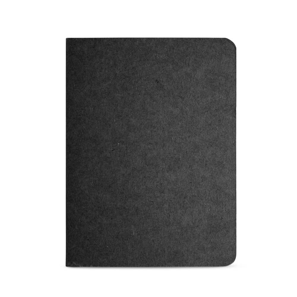 Caderno B7 de capa flexível em cartão kraft 100% reciclado, com páginas lisas recicladas