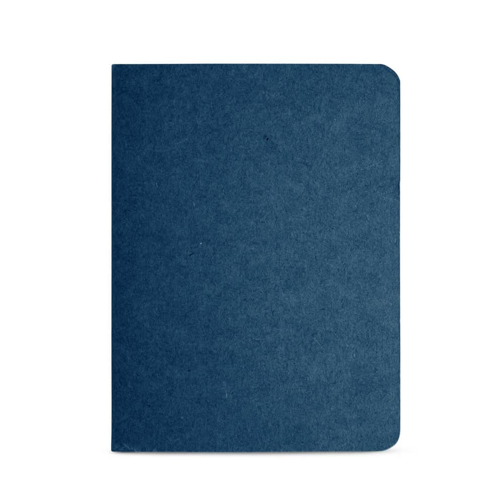 Caderno B7 de capa flexível em cartão kraft 100% reciclado, com páginas lisas recicladas