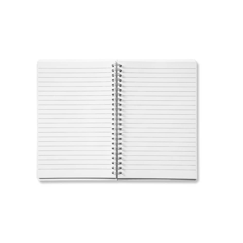 Caderno A5 de capa flexível em PP, com tratamento antibacteriano e páginas pautadas recicladas