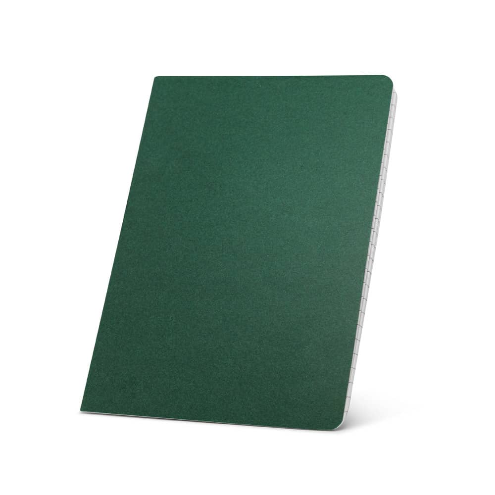 Caderno A5 de capa flexível em cartão kraft 100% reciclado, com páginas pautadas recicladas