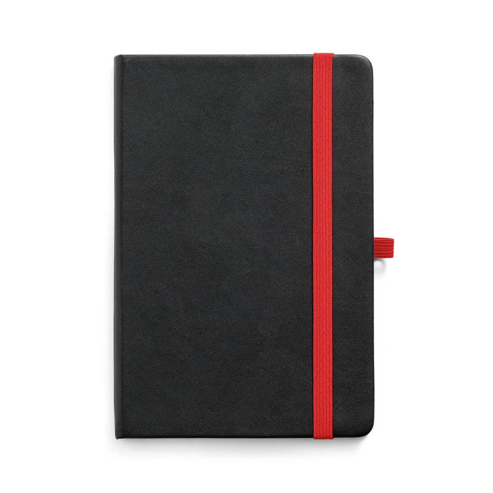 Caderno A5 de capa dura em PU, com páginas pautadas