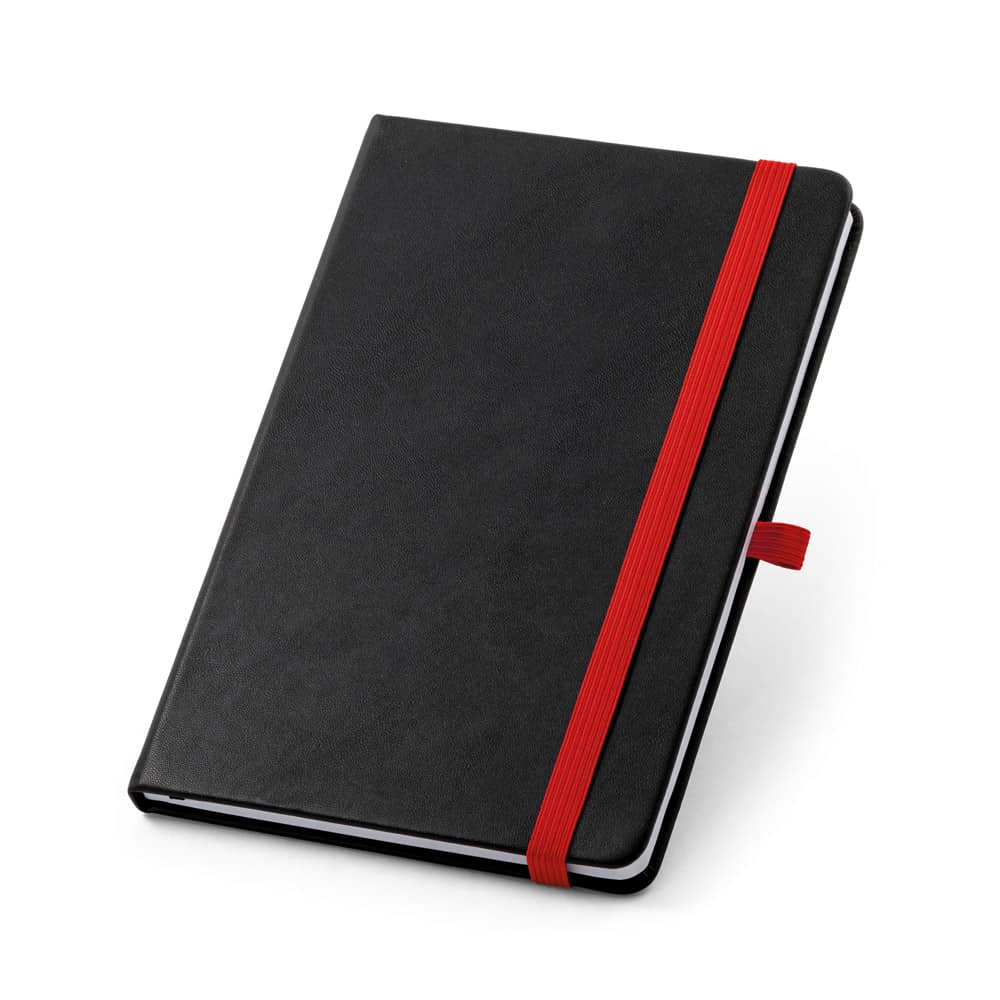 Caderno A5 de capa dura em PU, com páginas pautadas