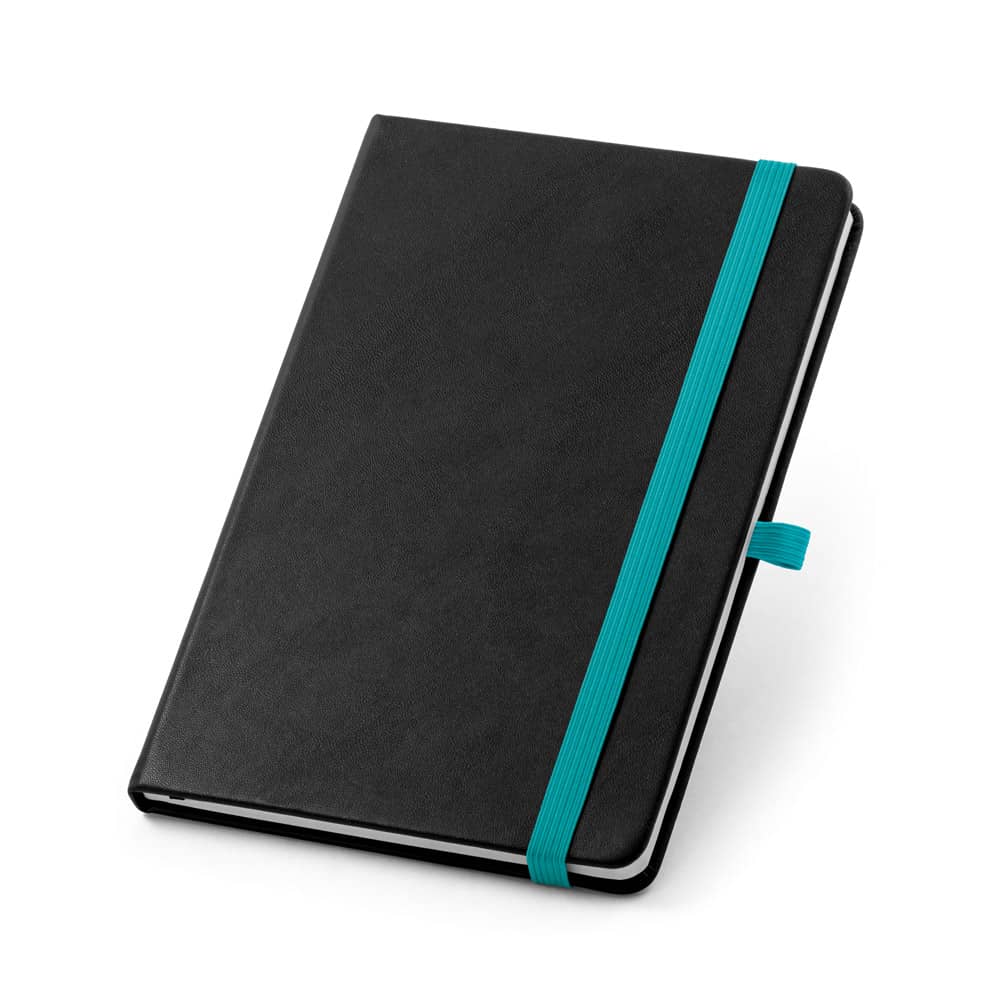 Caderno A5 de capa dura em PU, com páginas pautadas