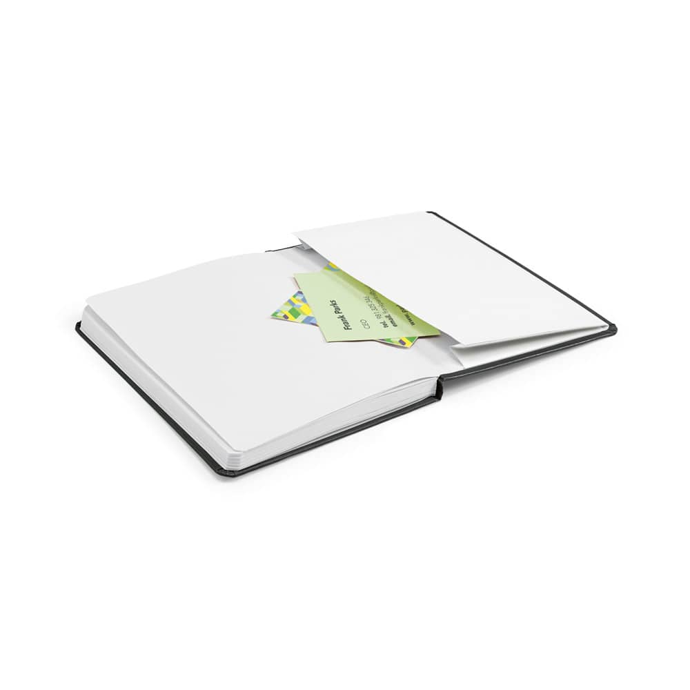 Caderno A5 de capa dura em PU, com páginas pautadas
