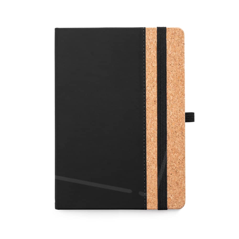 Caderno A5 em cortiça com páginas pautadas
