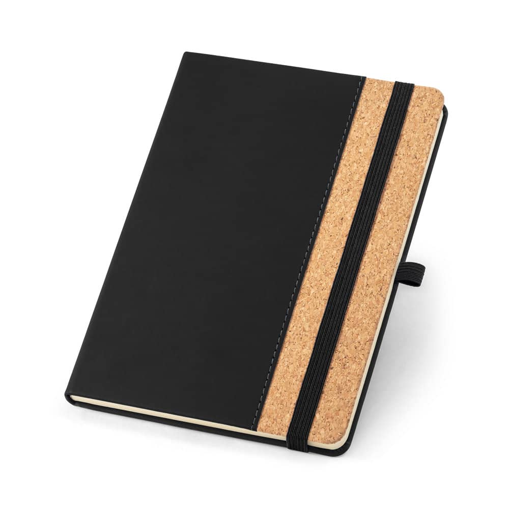Caderno A5 em cortiça com páginas pautadas