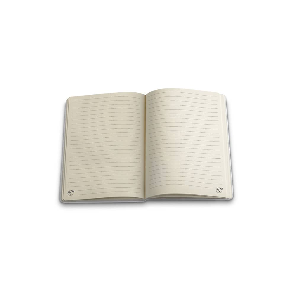 Caderno A5 de capa dura em poliéster 100% reciclado 300D ideal para personalização em sublimação