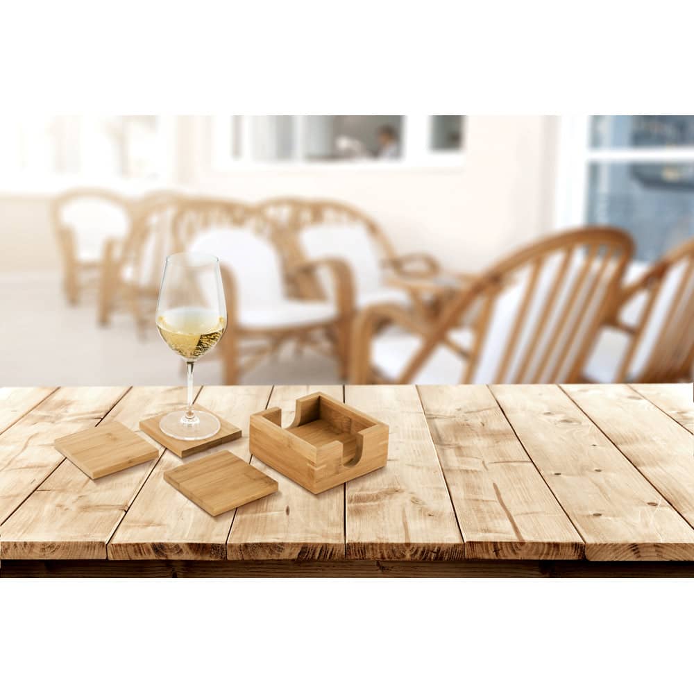 Conjunto de 4 porta copos em bambu