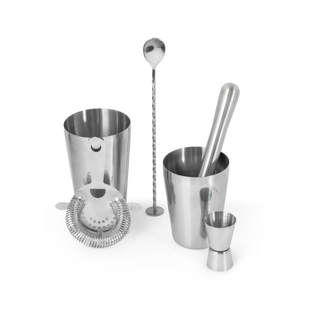 Set de coquetel com 6 peças em aço inox
