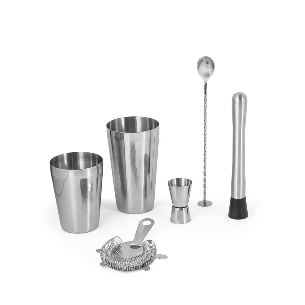 Set de coquetel com 6 peças em aço inox
