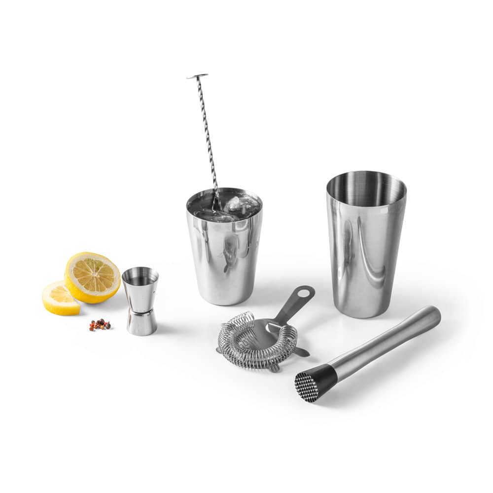 Set de coquetel com 6 peças em aço inox