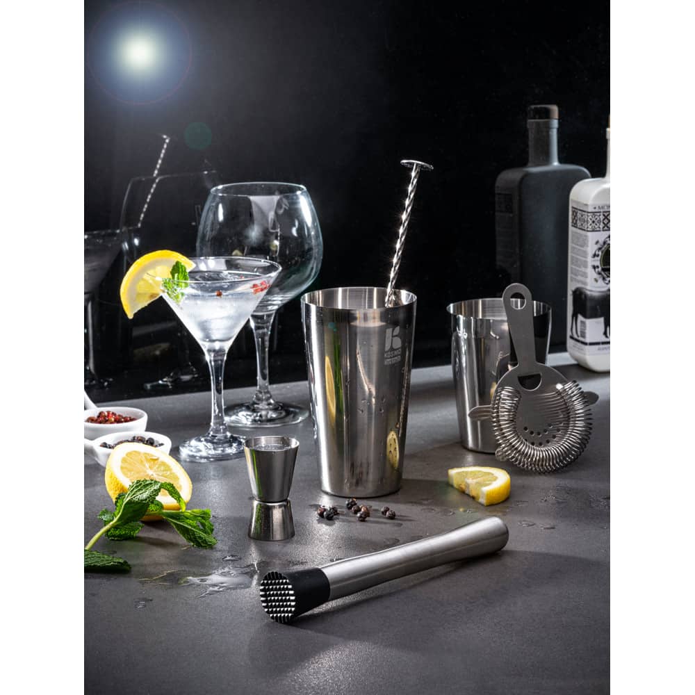 Set de coquetel com 6 peças em aço inox