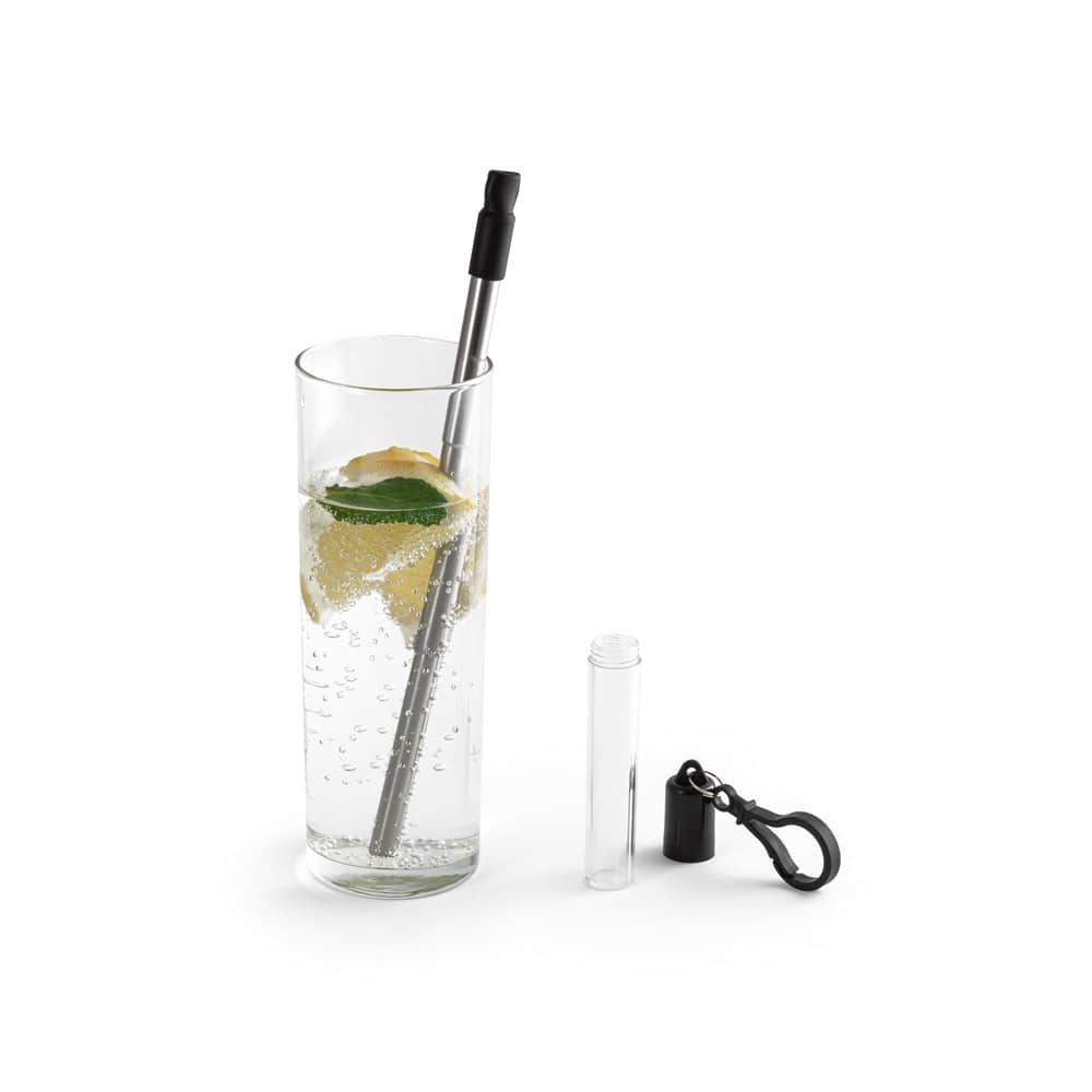 Conjunto de canudo em aço inox e escova de limpeza