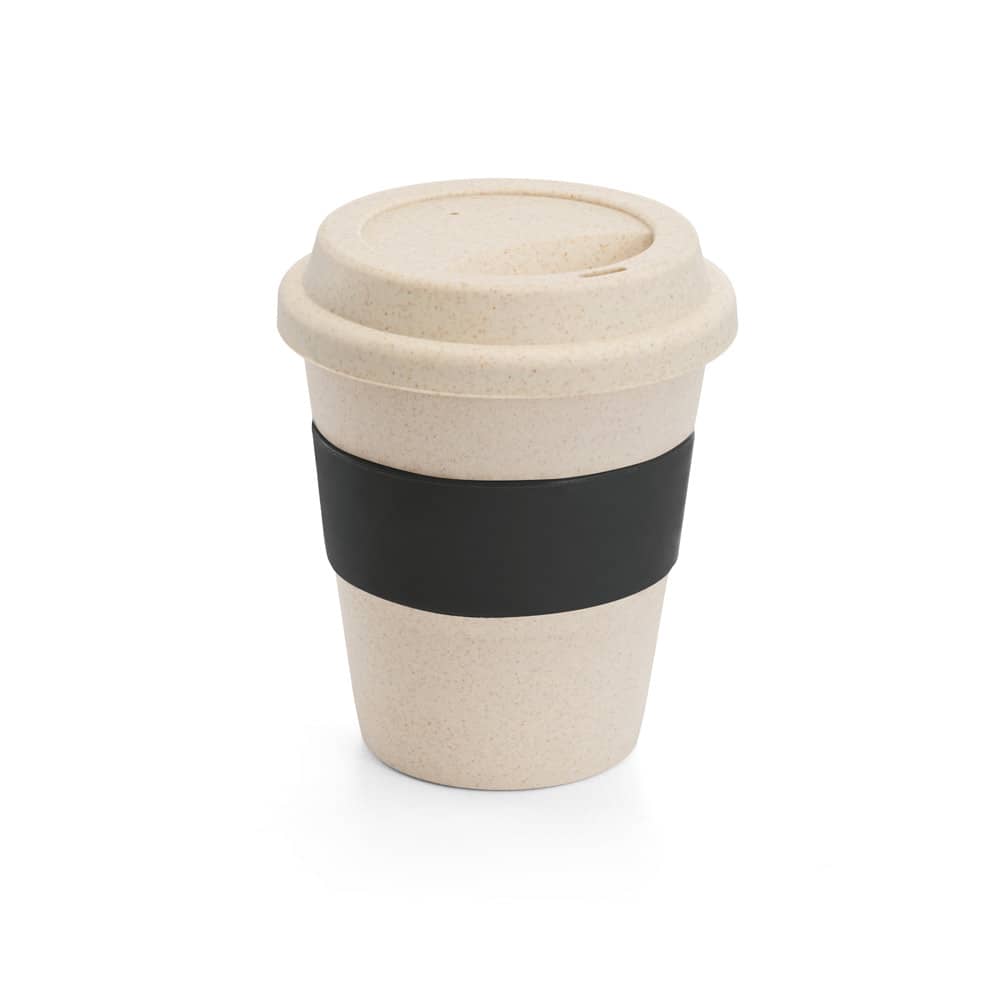 Copo de viagem em fibra de bambu (60%) e PP (40%) com tampa (380 mL)