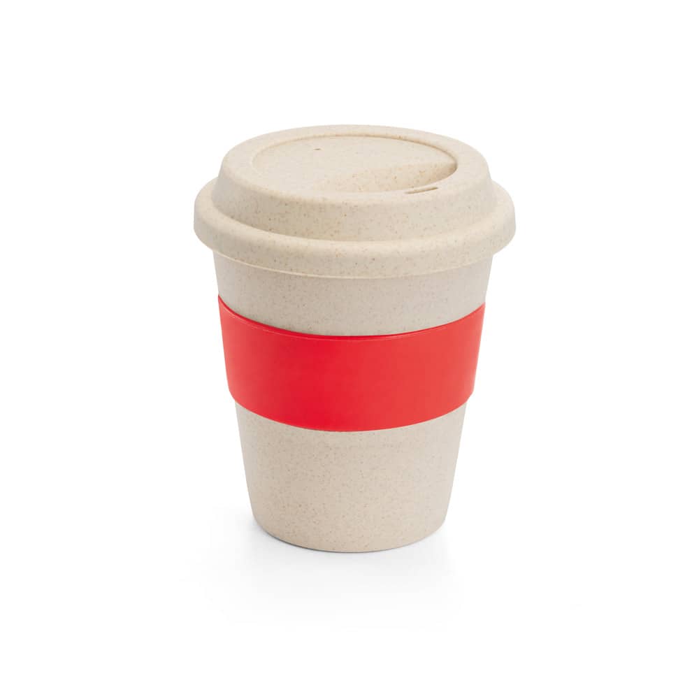 Copo de viagem em fibra de bambu (60%) e PP (40%) com tampa (380 mL)