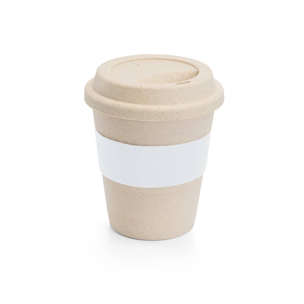 Copo de viagem em fibra de bambu (60%) e PP (40%) com tampa (380 mL)