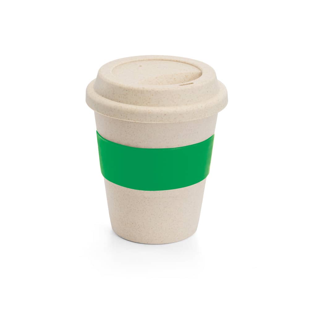 Copo de viagem em fibra de bambu (60%) e PP (40%) com tampa (380 mL)