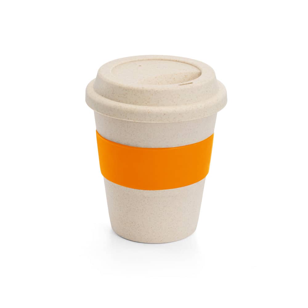 Copo de viagem em fibra de bambu (60%) e PP (40%) com tampa (380 mL)