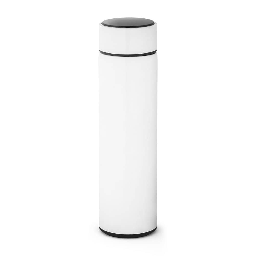 Garrafa térmica em aço inox de parede dupla isolada a vácuo, com termômetro digital (450 mL)