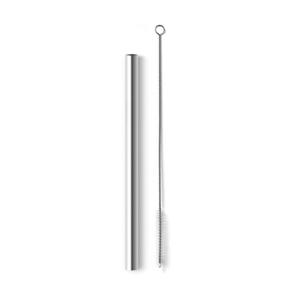 Canudo em aço inox com escova de limpeza