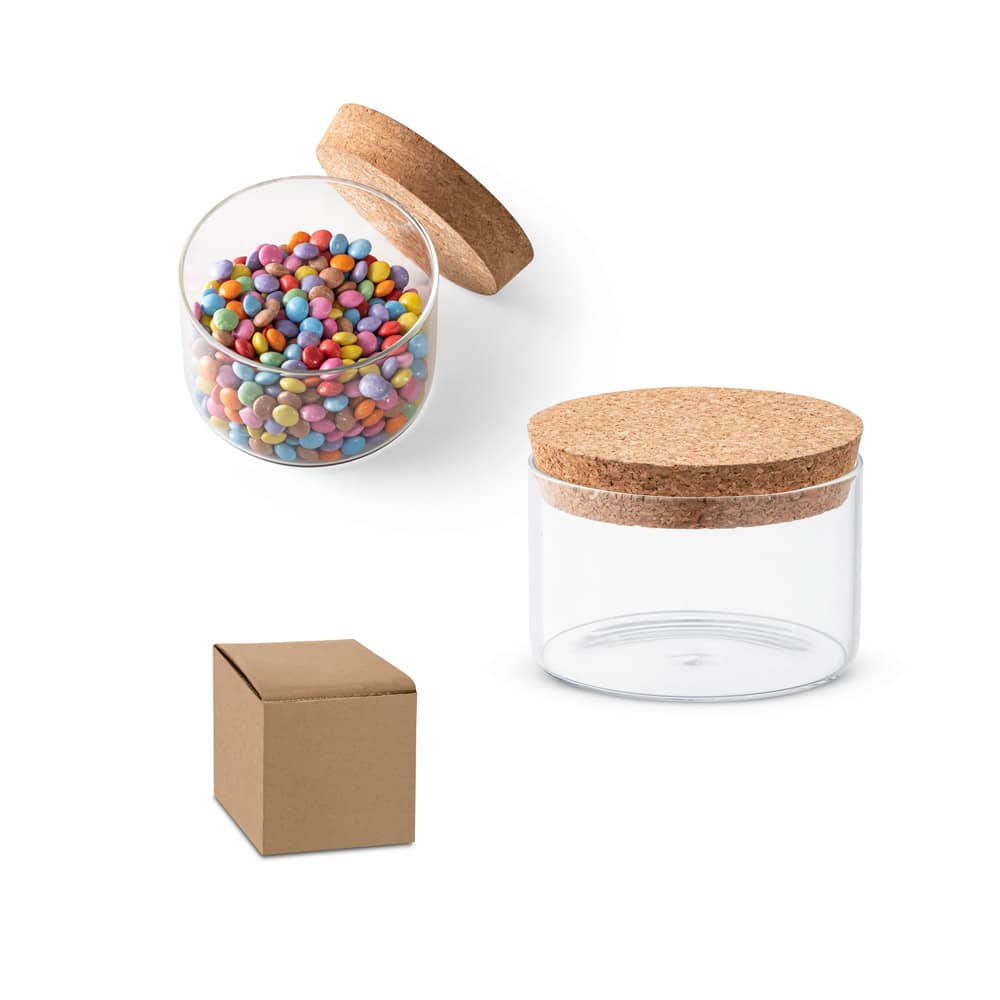 Frasco em vidro borosilicato com tampa de cortiça 380 mL