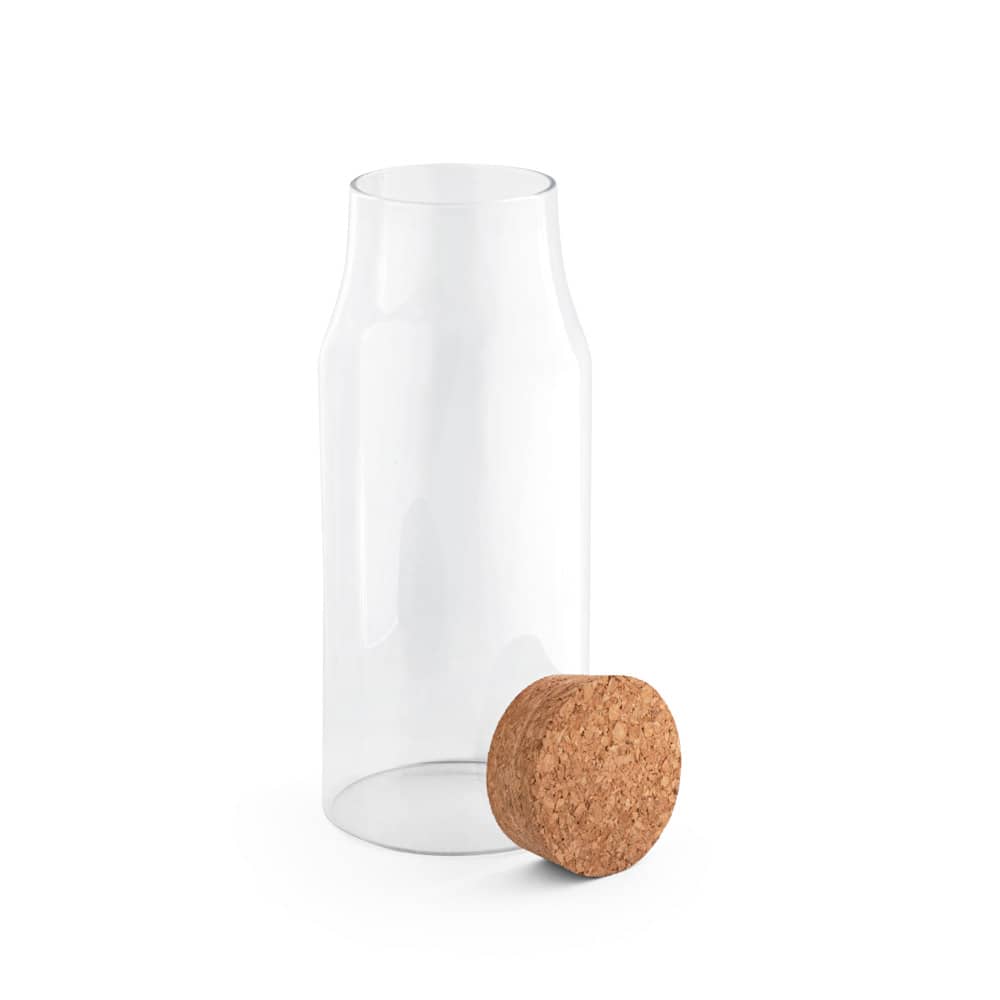 Garrafa em vidro borosilicato com tampa de cortiça 800 mL