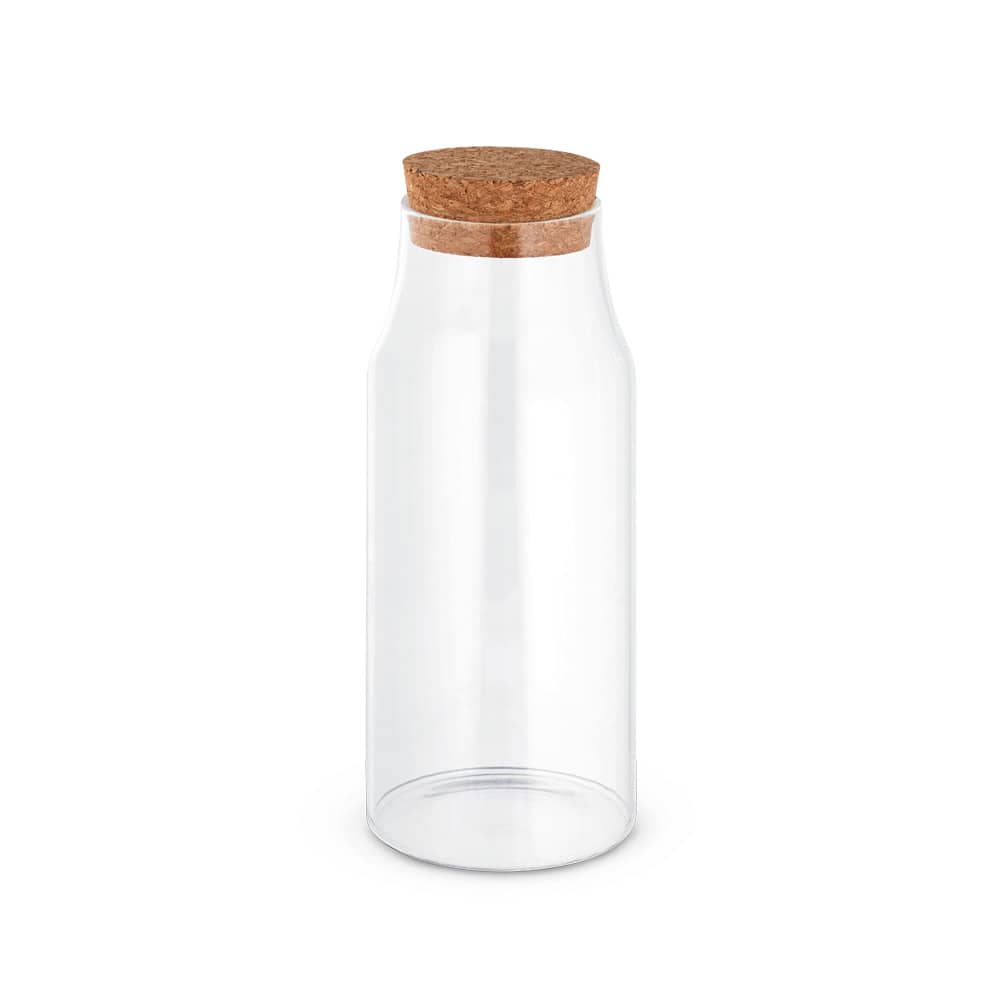 Garrafa em vidro borosilicato com tampa de cortiça 800 mL