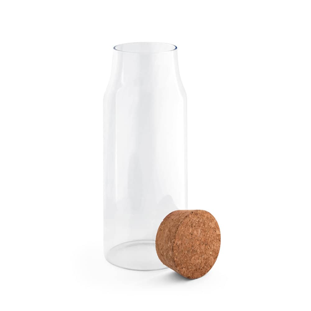 Garrafa em vidro borosilicato com tampa em cortiça 1 L
