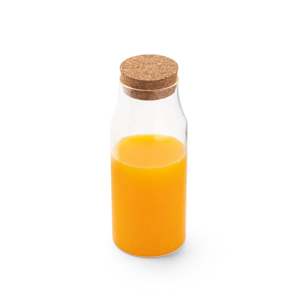 Garrafa em vidro borosilicato com tampa em cortiça 1 L