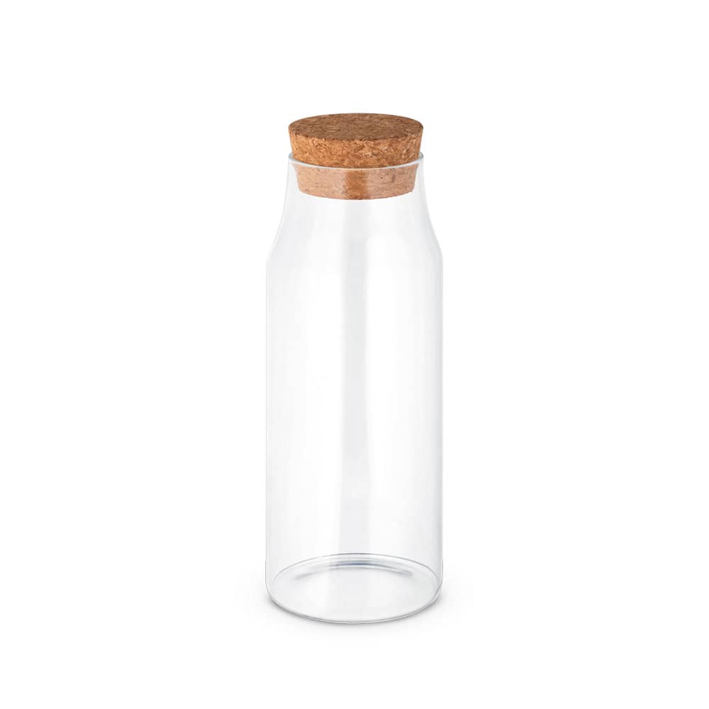 Garrafa em vidro borosilicato com tampa em cortiça 1 L