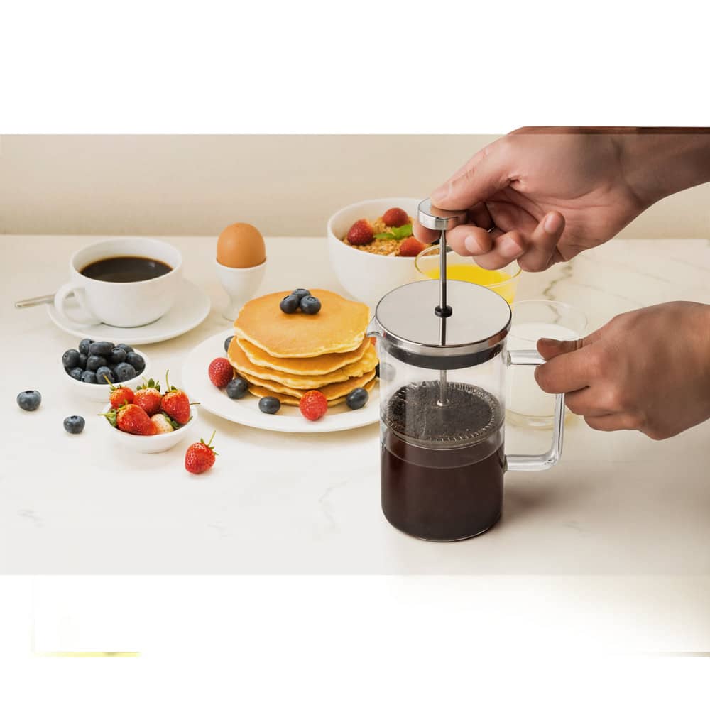 Cafeteira em vidro borossilicato com tampa em aço inox (600 mL)
